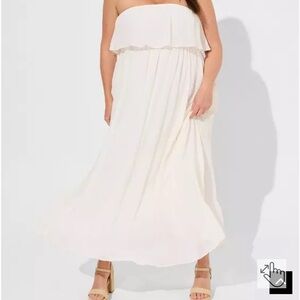 Torrid Pristine Chiffon Strapless Dress